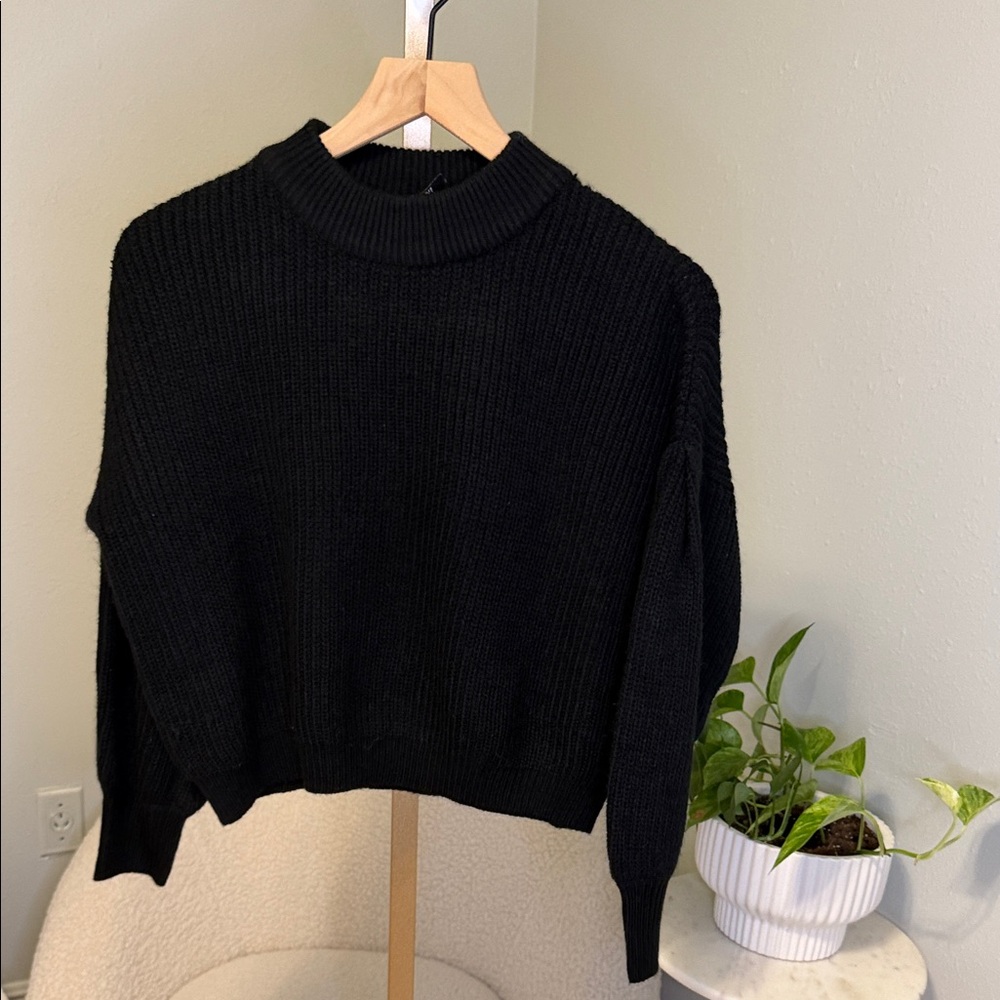 Giani Bernini Black Mock Neck Knit Sweater